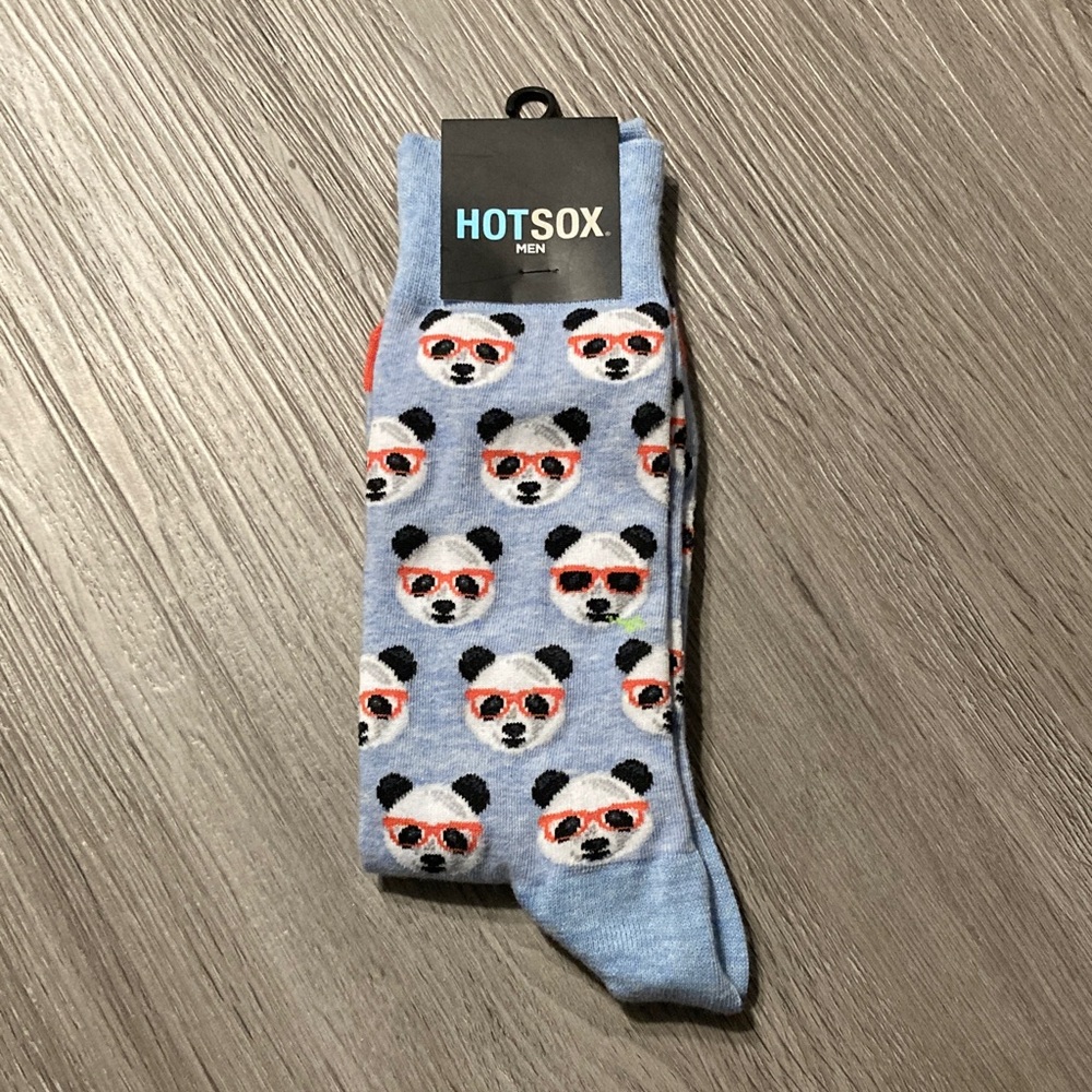 Hot Sox Men's Light Blue Panda Socks